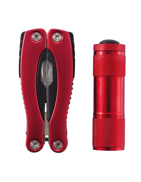 Sæt med multiværktøj og lommelygte