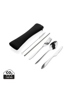 4 STK genanvendeligt bestik sæt i rustfrit stål