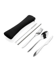 4 STK genanvendeligt bestik sæt i rustfrit stål 2