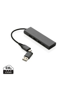 Terra HUB med 3 USB-porte, RCS genanvendt aluminium