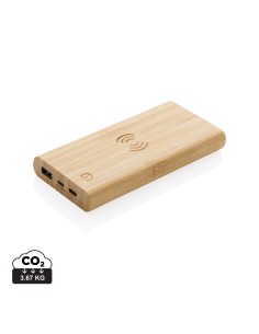 8.000 mAh 5W trådløs powerbank i bambus