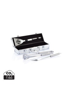 3 dele grillsæt i aluminiumsæske