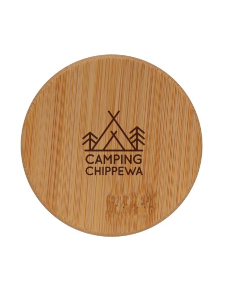 Dobbelt væg borosilikat glas med bambus låg 250ml, 2 stk.