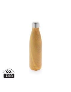 Vakuum isoleret rustfrit stål flaske med træmønster