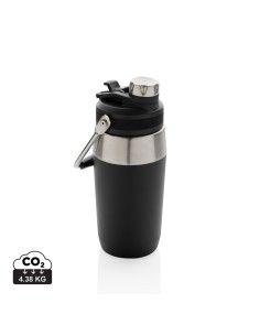 Vakuum rustfrit stål flaske 500ml, låg med dobbeltfunktion