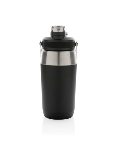 Vakuum rustfrit stål flaske 500ml, låg med dobbeltfunktion