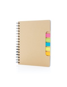 A5 Kraft spiral notesbog med "sticky notes" 2