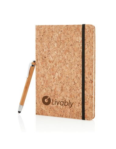 A5 notesbog med bambus styluspen