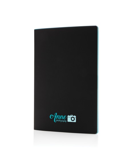 Soft cover PU notesbog med farvet kant