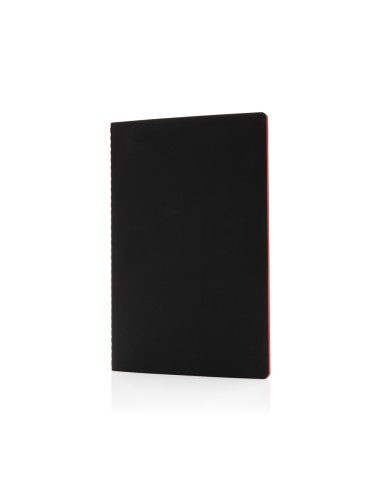 Soft cover PU notesbog med farvet kant