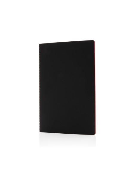 Soft cover PU notesbog med farvet kant