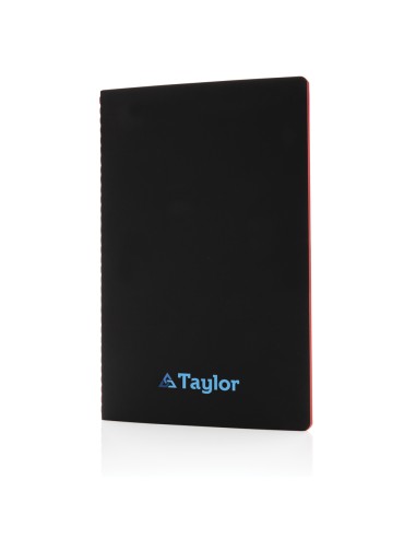 Soft cover PU notesbog med farvet kant