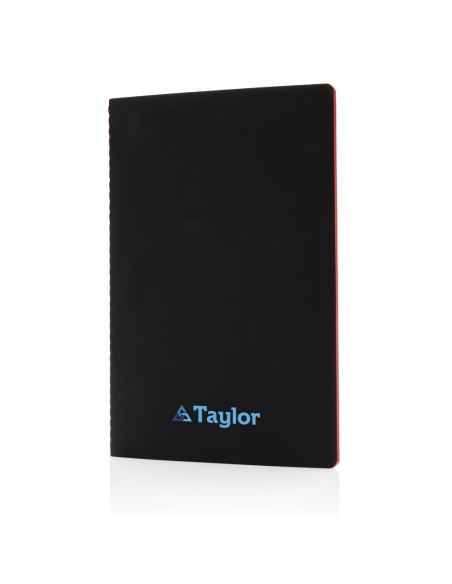 Soft cover PU notesbog med farvet kant