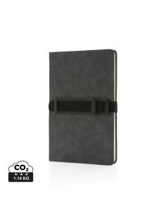 Luksus A5 hardcover PU notesbog med telefon og penne holder.