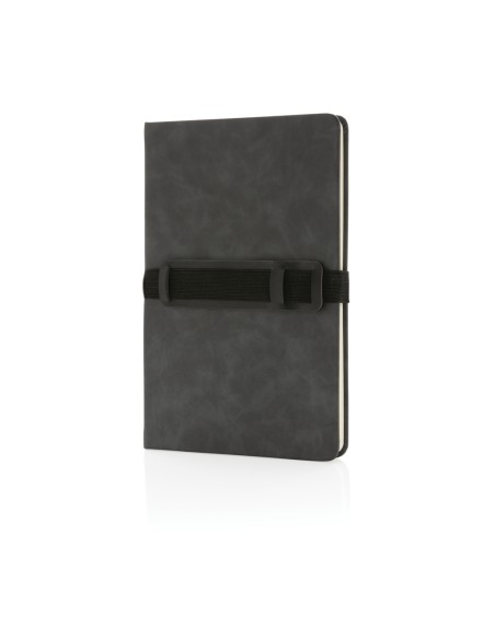 Luksus A5 hardcover PU notesbog med telefon og penne holder.