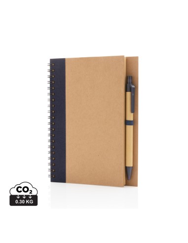 Kraft spiral notesbog med pen