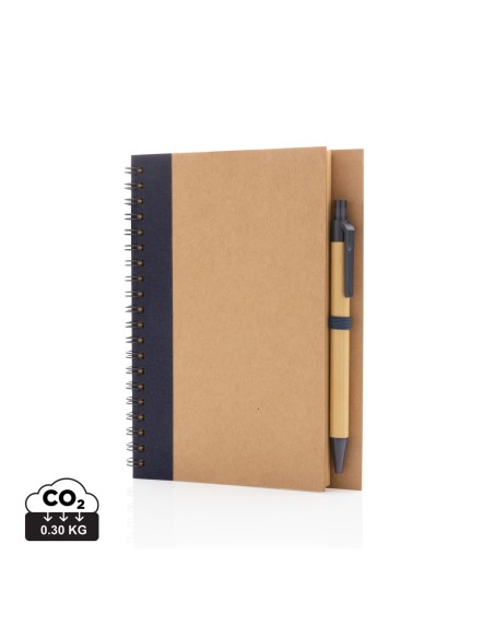 Kraft spiral notesbog med pen