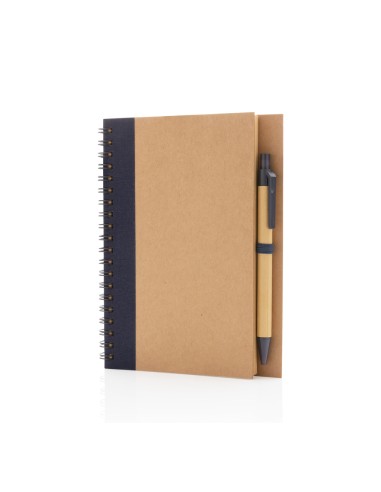 Kraft spiral notesbog med pen