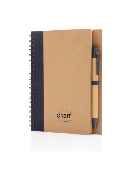 Kraft spiral notesbog med pen