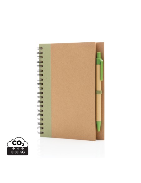 Kraft spiral notesbog med pen