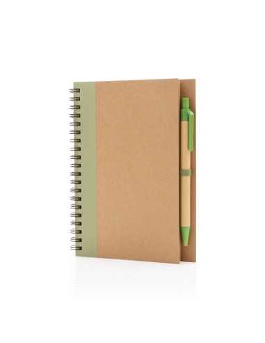 Kraft spiral notesbog med pen