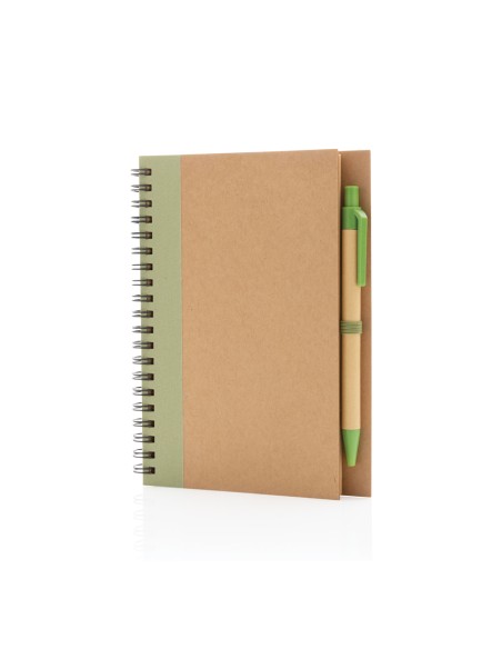 Kraft spiral notesbog med pen