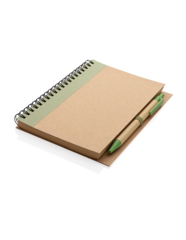 Kraft spiral notesbog med pen