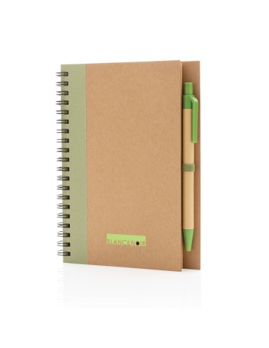 Kraft spiral notesbog med pen
