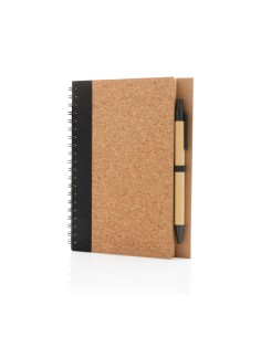 Kork spiral notesbog med pen 2