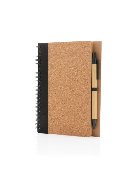 Kork spiral notesbog med pen