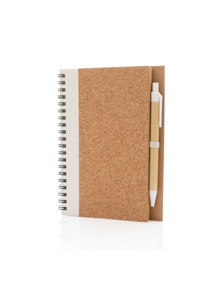 Kork spiral notesbog med pen