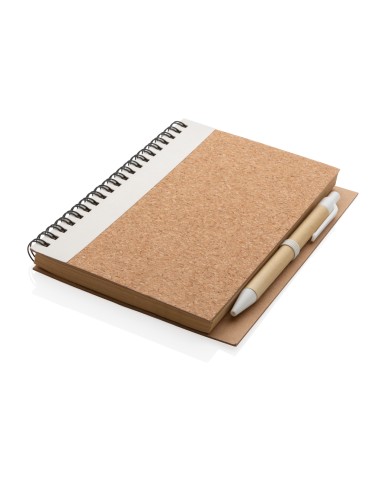 Kork spiral notesbog med pen