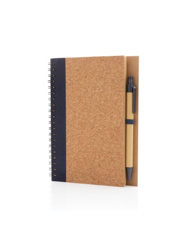 Kork spiral notesbog med pen
