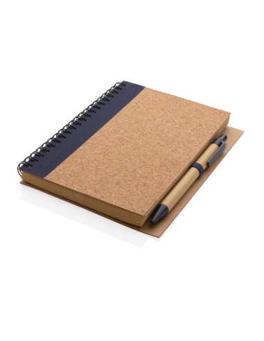 Kork spiral notesbog med pen