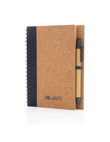 Kork spiral notesbog med pen