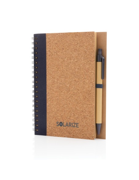 Kork spiral notesbog med pen