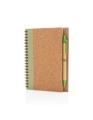 Kork spiral notesbog med pen