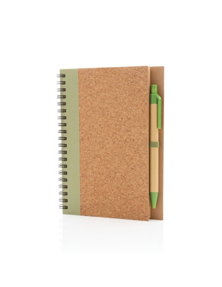 Kork spiral notesbog med pen