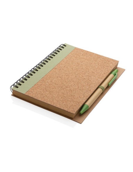 Kork spiral notesbog med pen