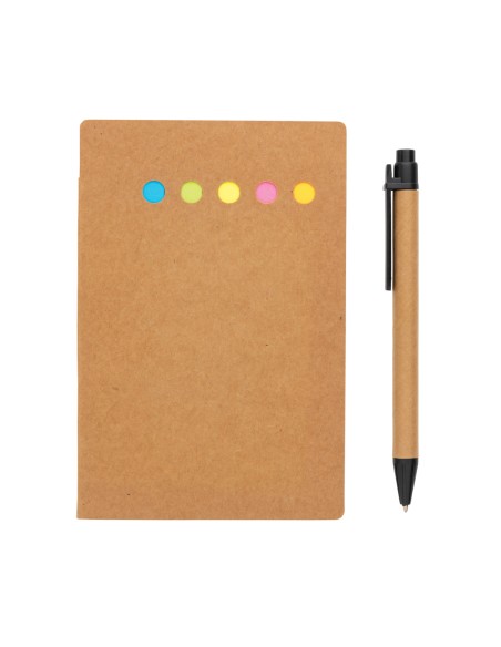 Kraft sticky notes hæfte i A6 med pen