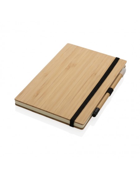 Bambus notesbog og evigheds blyant sæt