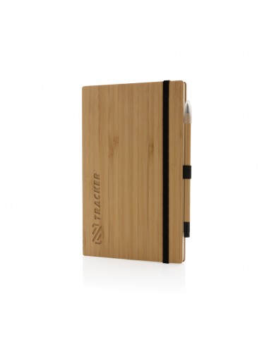 Bambus notesbog og evigheds blyant sæt