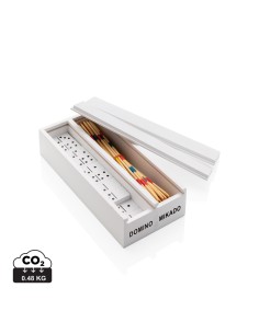 Luksus mikado/domino spil i træ æske