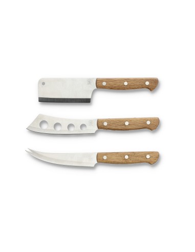 Ostesæt Foresta 3 dele Eg/Rustfrit stål