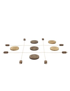 Kryds og bolle 90 x 90 cm Grå/Brun Gummitræ 2