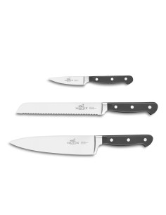 Knivsæt Pluton 3 dele Stål/Sort