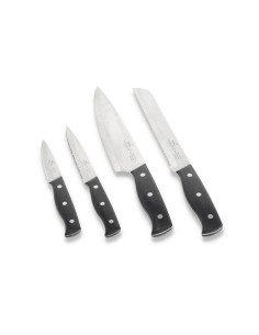 Knivsæt Austral 4 dele Stål/Sort Rustfrit stål/abs plast