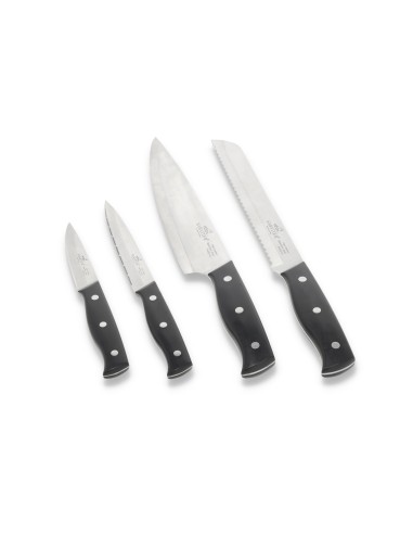 Knivsæt Austral 4 dele Stål/Sort Rustfrit stål/abs plast